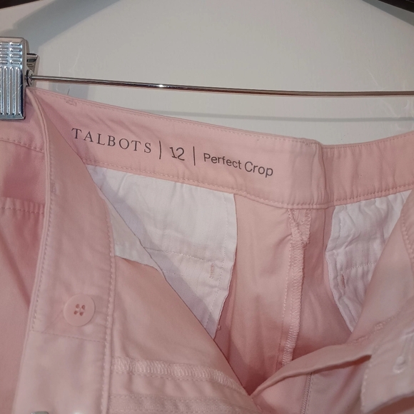 TALBOTS Women's Size 12 Super Crop Pants Pink Twill - Picture 9 of 15